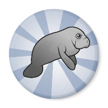 Cute Manatee Refrigerator Magnet
