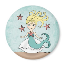 Cute mermaid refrigerator magnet