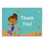 Cute Mermaid Pool Party Thank You Note Greeting Card