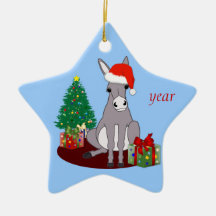 Cute Merry Christmas Donkey Christmas Tree Ornaments