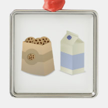 Cute Milk and Cookies Christmas Tree Ornaments