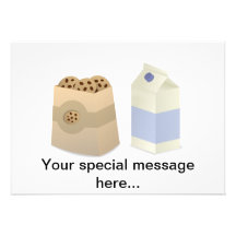 Cute Milk and Cookies Personalized Invitation