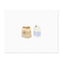 Cute Milk and Cookies Stretched Canvas Print