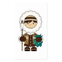 Cute Mini Inuit Fisherman Bookmark Business Cards