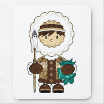 Cute Mini Inuit Fisherman Mousepad