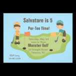 Cute Miniature Golf Boys Party Invitation invitations