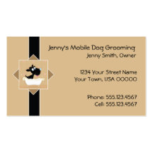 Cute Mobile Dog Grooming Business Card
