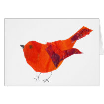 Cute Modern Art  Animal Wildlife Red Bird Greeting Cards