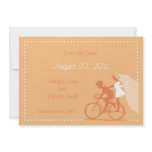 CUTE Modern Couple on Bicycle Save the Date Custom Announcement