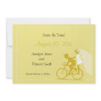 CUTE Modern Couple on Bicycle Save the Date Invite
