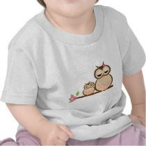 Cute mom and baby owl t-shirts