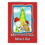 cute mom and dad Christmas card