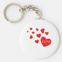 Cute, "Mom Hearts" design Key Chains