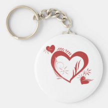 Cute, "Mom Hearts" design Keychain