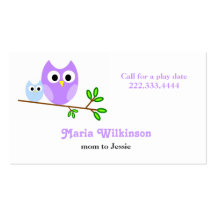 Cute Mommy and Baby Owls Mommy Card Business Cards