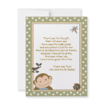 Cute Monkey Green/Brown Thank you cards Personalized Announcements