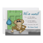 Cute Monkey on Doorstep - Moving Announcements
