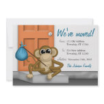 Cute Monkey on Doorstep - Moving Announcements