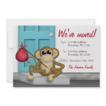 Cute Monkey on Doorstep - Moving Announcements