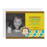 Cute Monkey Photo Invitation or Thank You Card