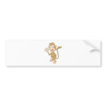 Cute Monkey Waving Hand Hi Hello Goodbye Bumper Stickers