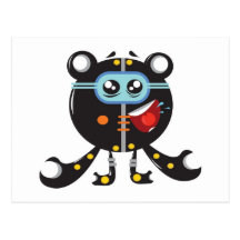 cute monster post card