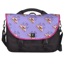 Cute Monster With Pink And Purple Polkadot Cupcake Bags For Laptop