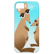 Cute mother and baby kangaroo iPhone 5 covers