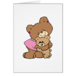 cute mother bear hugging baby bear design greeting cards