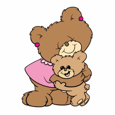 cute mother bear hugging baby bear design cut out by doonidesigns