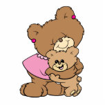 cute mother bear hugging baby bear design photo sculptures