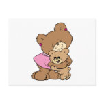 cute mother bear hugging baby bear design post card