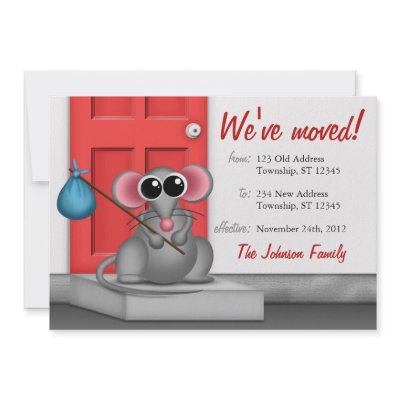 Cute Mouse on Doorstep - Moving Announcements by starzraven