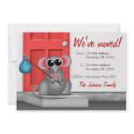 Cute Mouse on Doorstep - Moving Announcements invitations