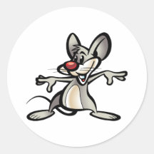 Cute Mouse Round Stickers