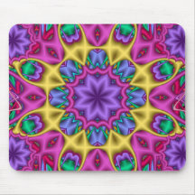 Cute multi fantasy flowers kaleidoscope Mousepad