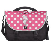 Cute mummy pink polka dots laptop bag