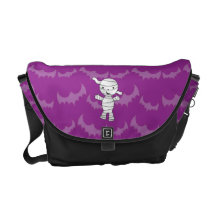 Cute mummy purple bats messenger bags