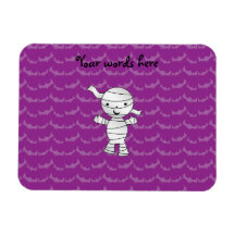 Cute mummy purple bats rectangular magnets