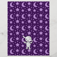 Cute mummy purple stars and moons pattern flyer