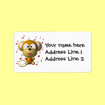 Cute musical monkey labels