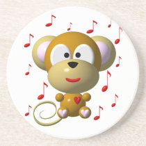 Cute musical monkey coasters