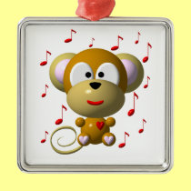 Cute musical monkey ornaments