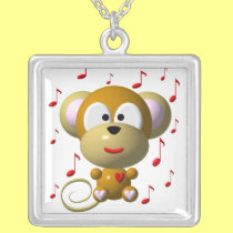 Cute musical monkey necklaces