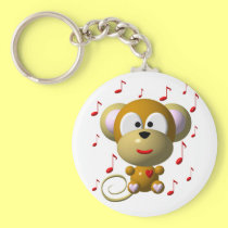 Cute musical monkey keychains