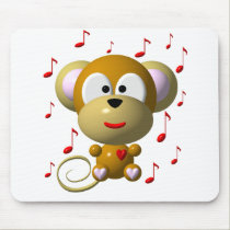 Cute musical monkey mousepads