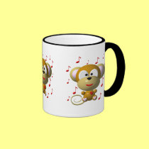 Cute musical monkey mugs