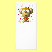Cute musical monkey rack cards