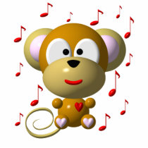 Cute musical monkey photo sculptures