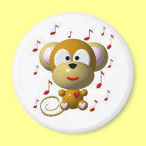 Cute musical monkey magnets